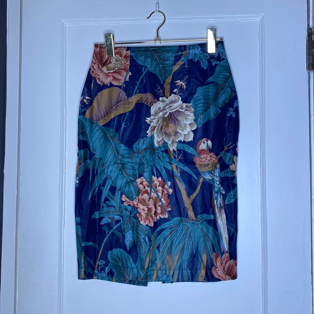 Vintage Rhonda Harness Parrot Wallpaper Skirt Sz 6
